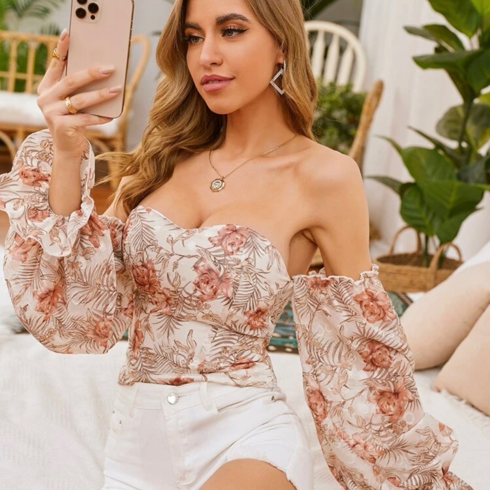 Floral off shoulder top